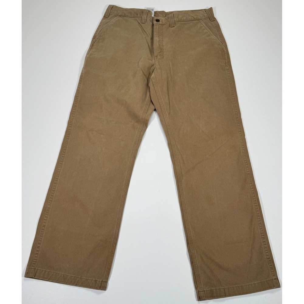 Carhartt Relaxed Fit Work Pants Mens Tag 38x32‎ Fits 34x30 Khaki